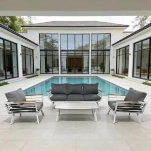 מרילנד תלת מושבית - אפור לבן